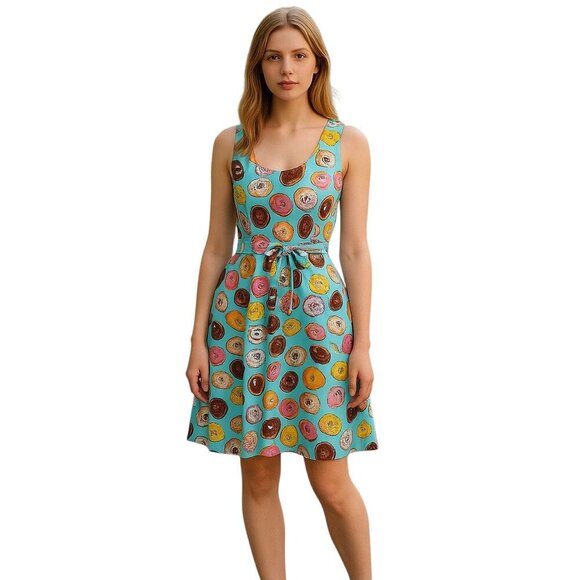 Heart Of Haute Donut Blue Mini Dress Small Preowned - Picture 1 of 9